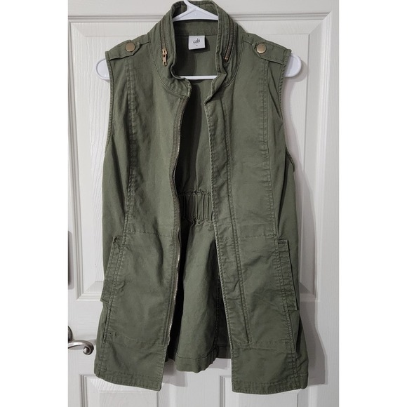 CAbi Explorer Utility Vest Jacket Full Zip Womens Size XS Green - Picture 1 of 4
